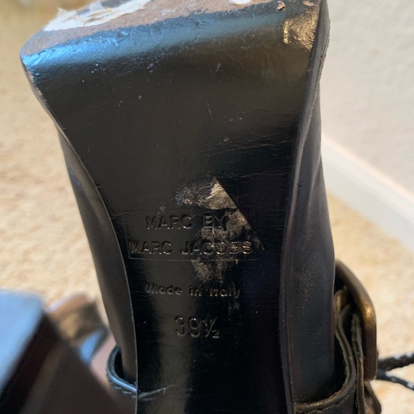 Marc by Marc Jacobs high heel lace up high top leather SOCCER booties, 39 1/2 - Picture 6 of 8